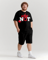 WHY NOT Slogan T-shirt & Shorts Set